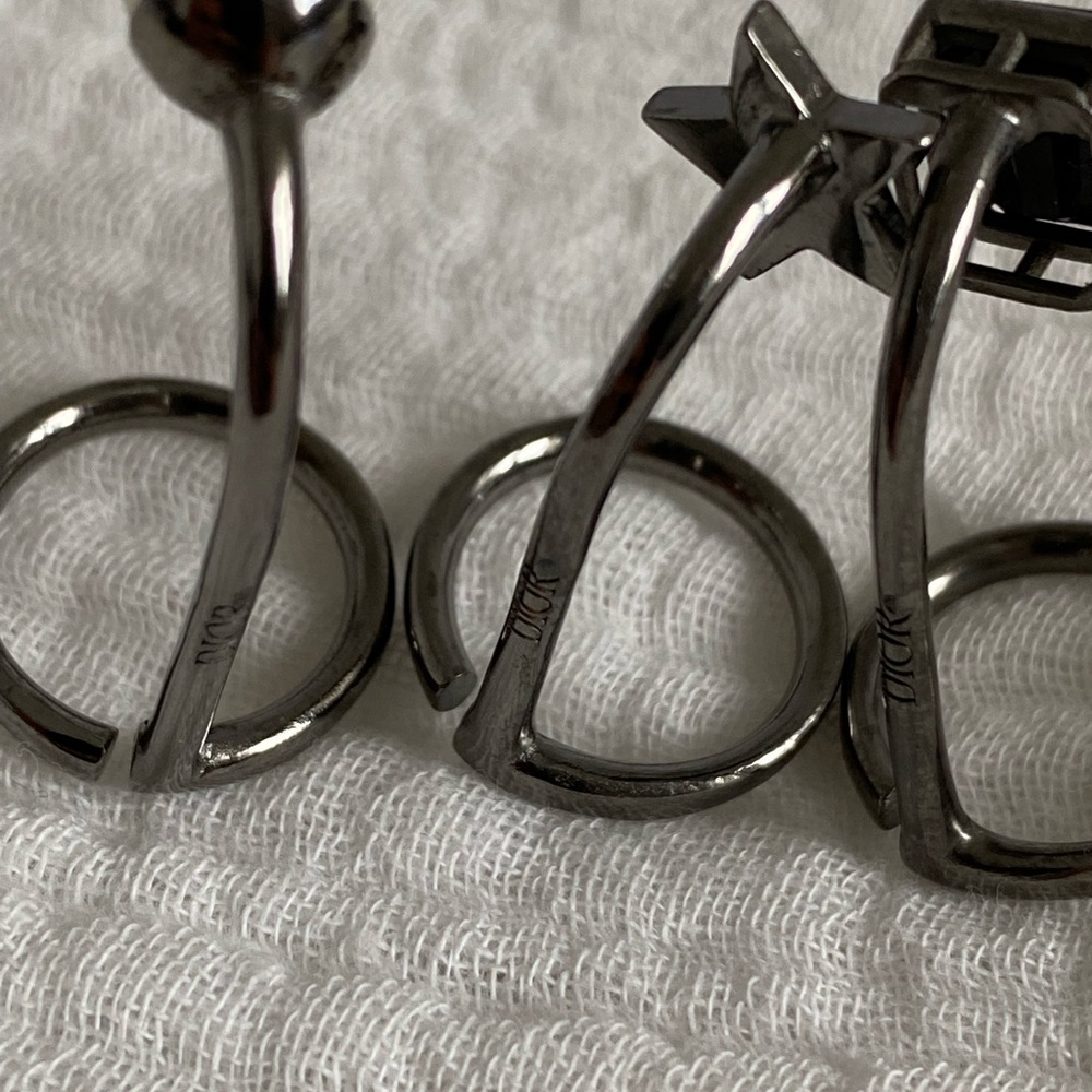 Dior Legacy Knuckle Ring Set with Pearl, Star, and Black Stone - Picture 5 of 5